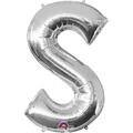 Anagram 35 in. Letter S Silver Supershape Foil Balloon 78426
